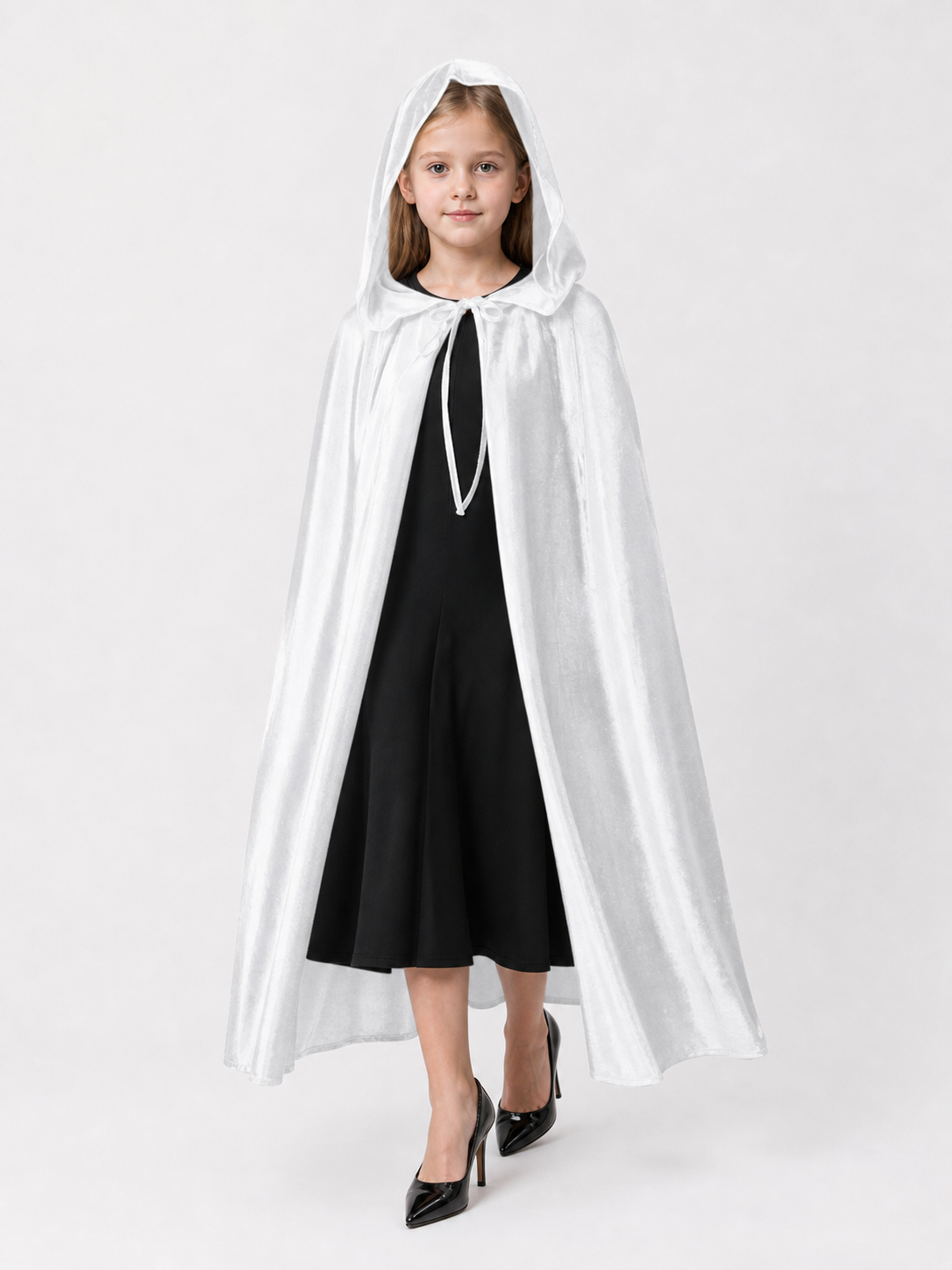 White Hooded Costume Cloak