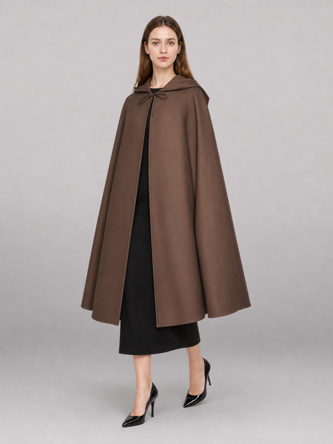 Brown Hooded Medieval Carnival Cloak
