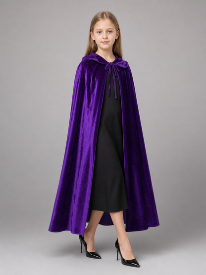 Purple Hooded Costume Cape