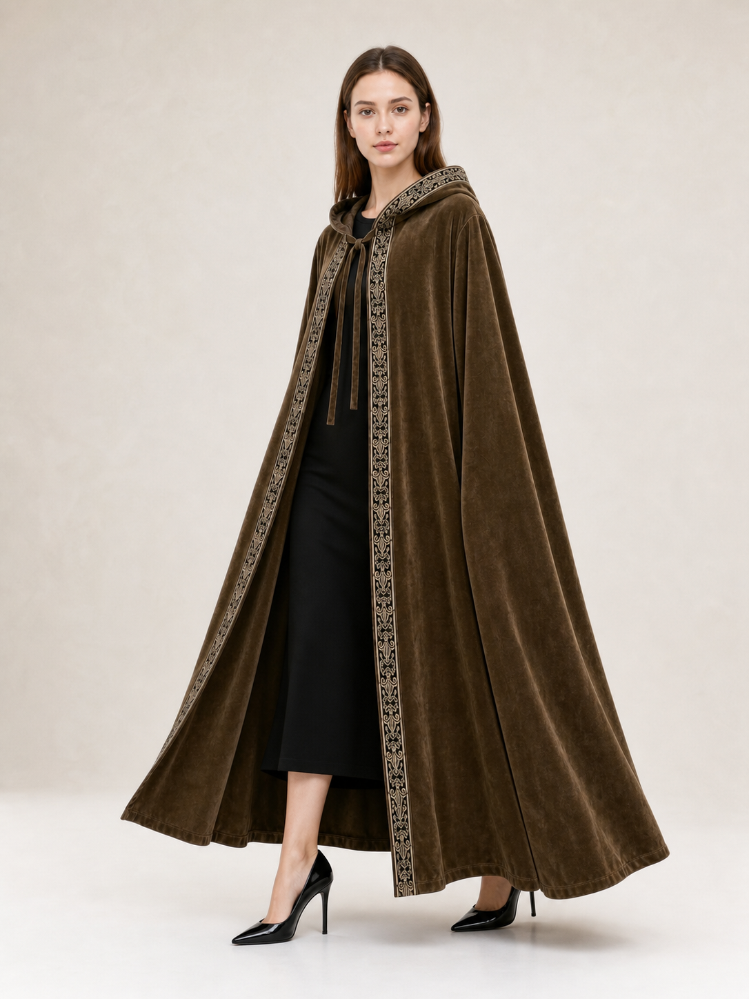 Long Hooded Robe, Brown, Loose Fit occasion guide 5