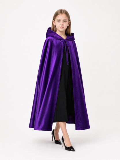 Purple Hooded Costume Cape