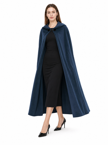 Dark Blue Hooded Costume Cloak
