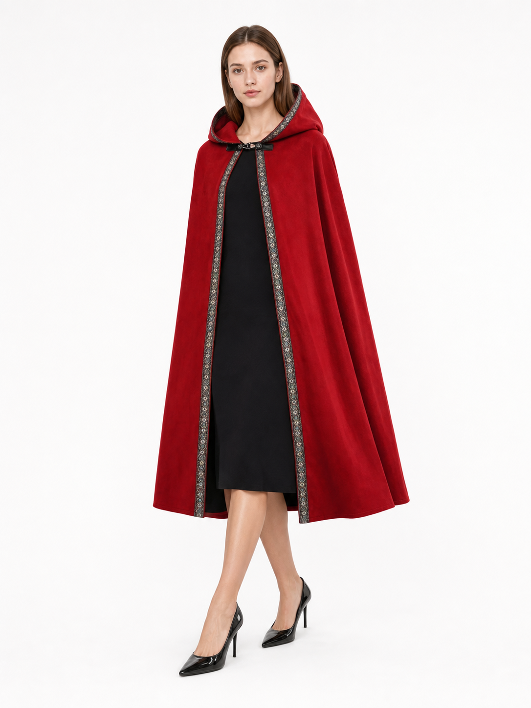 Red Hooded Carnival Cloak for Cosplay