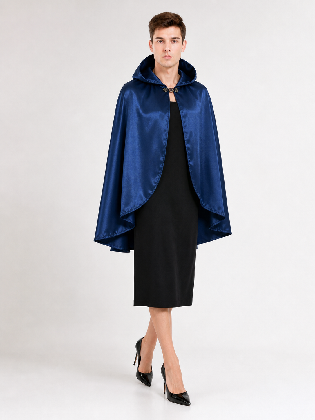 Blue Carnival Hooded Cape for Stage