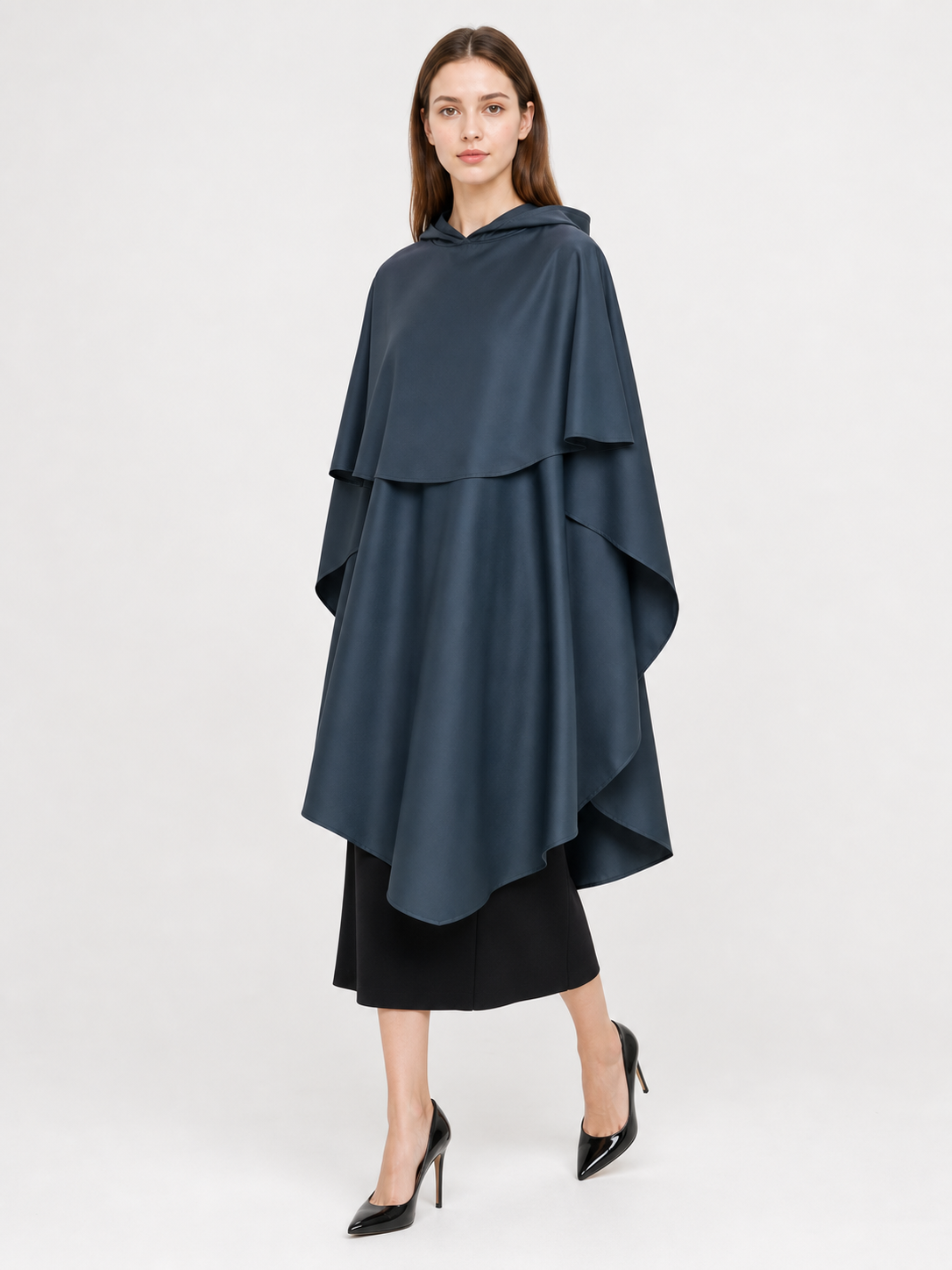Dark Blue Hooded Costume Cape for Cosplay