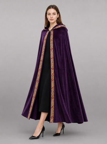 Purple Hooded Costume Cape