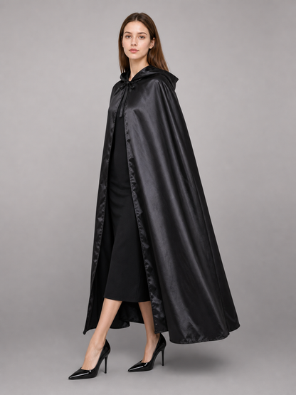 Black Costume Cloak with Large Hood