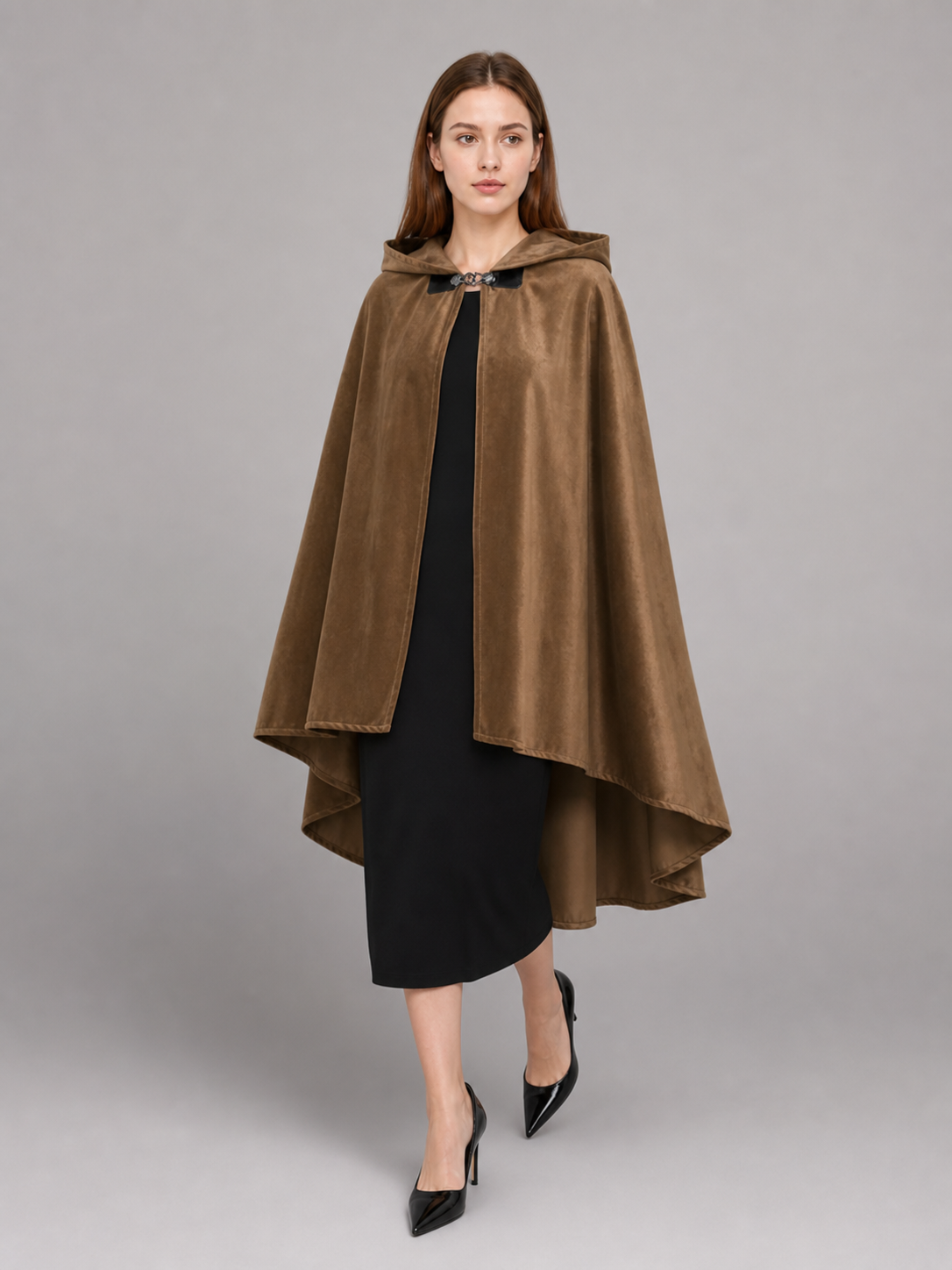 Brown Hooded Costume Cloak