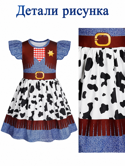 Children's knit dress in a Toy Story style detail view