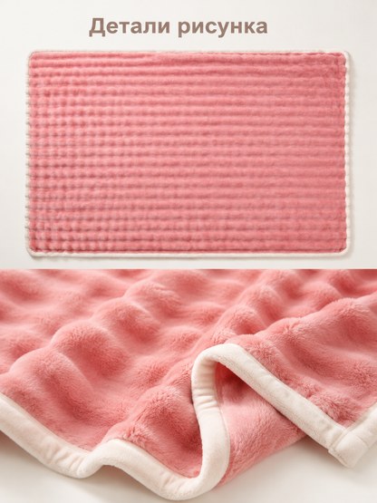 Flannel Throw Blanket with Trim and Bubble Texture detail view
