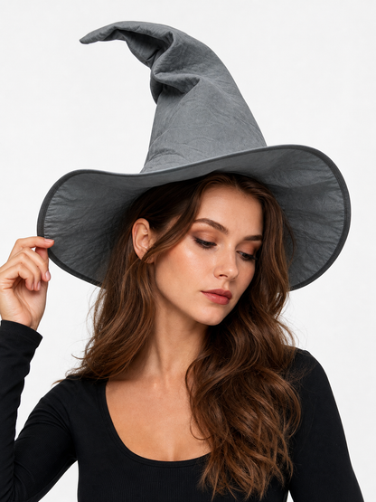 Dark Gray Carnival Witch Hat for Halloween