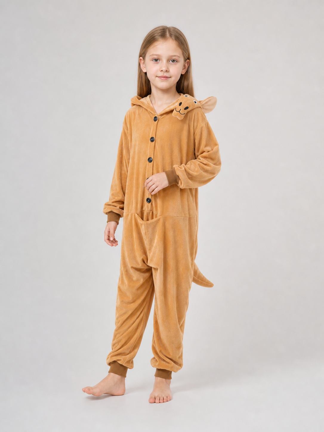 Kangaroo Hooded Costume Jumpsuit