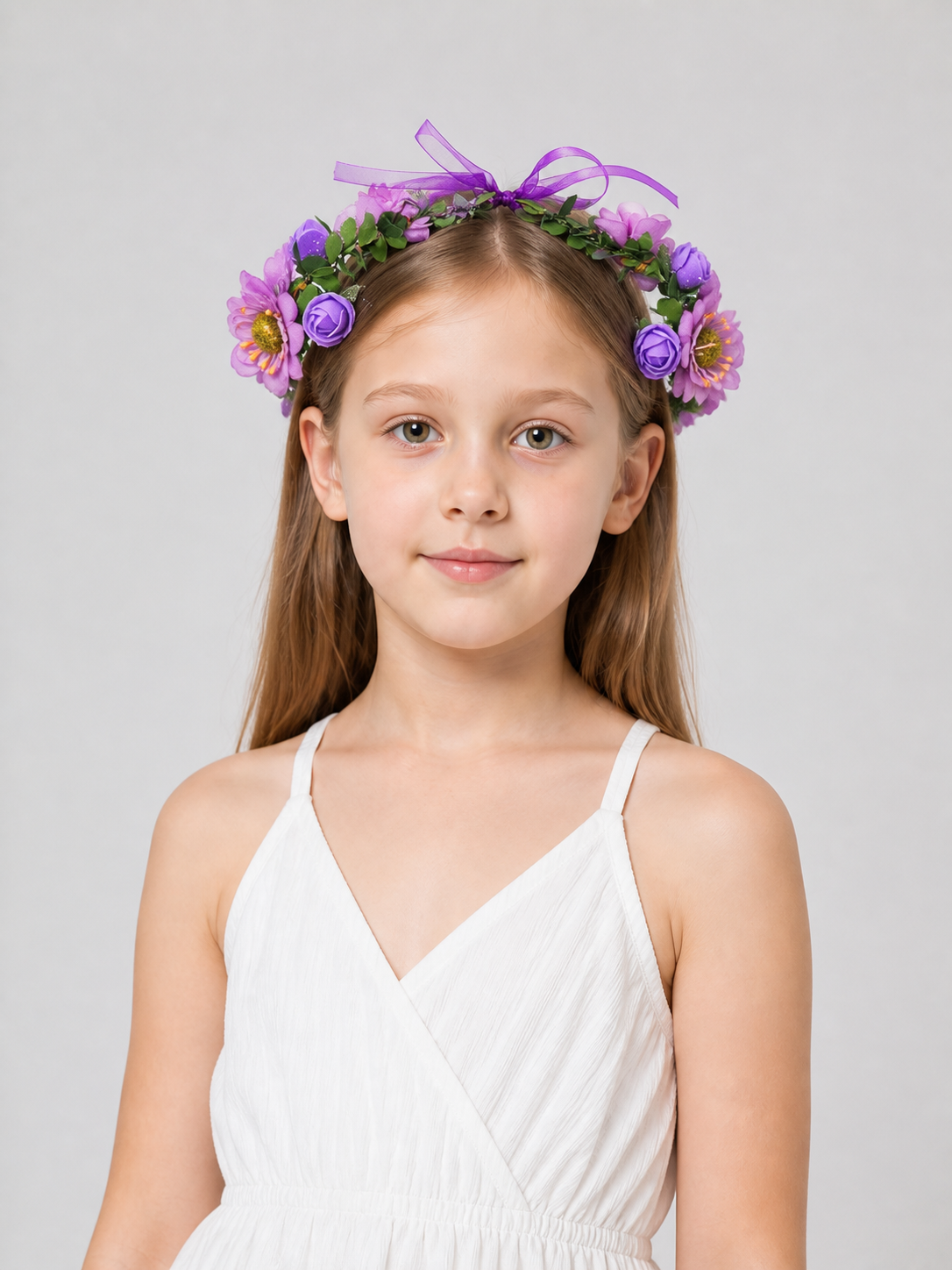 Halloween Carnival Headband with Flowers and Ribbon Costume Headwear detail