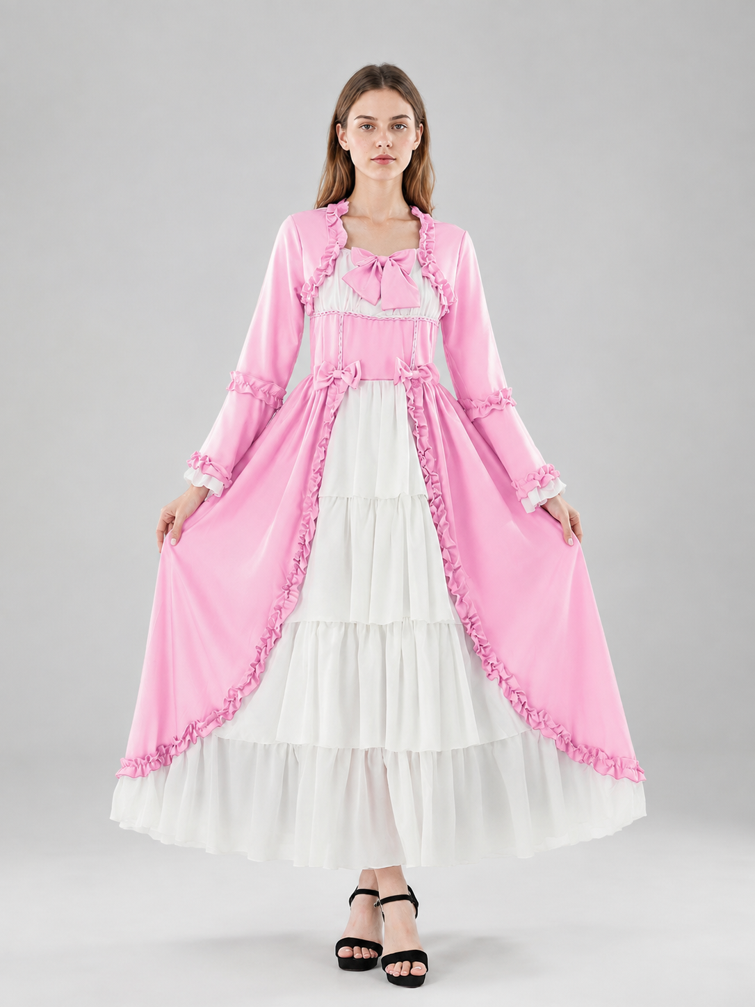 Medieval Dress with Bow and Tiered Skirt Costume Dresses detail