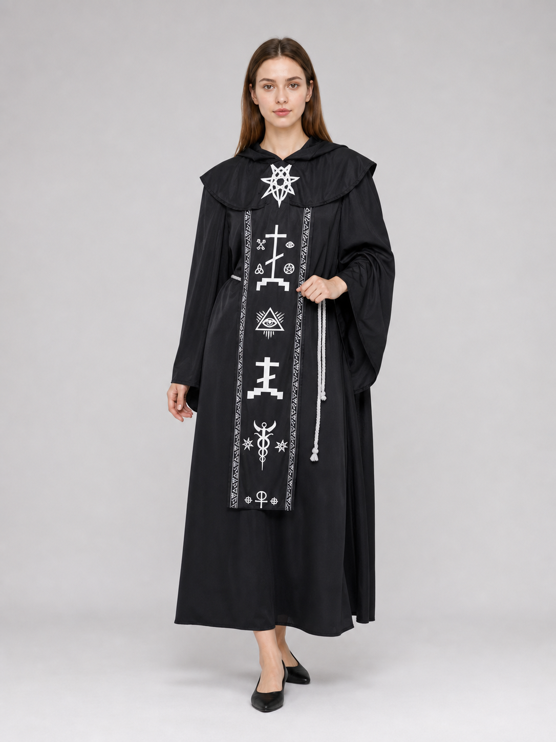 Hooded wizard costume, cosplay robe