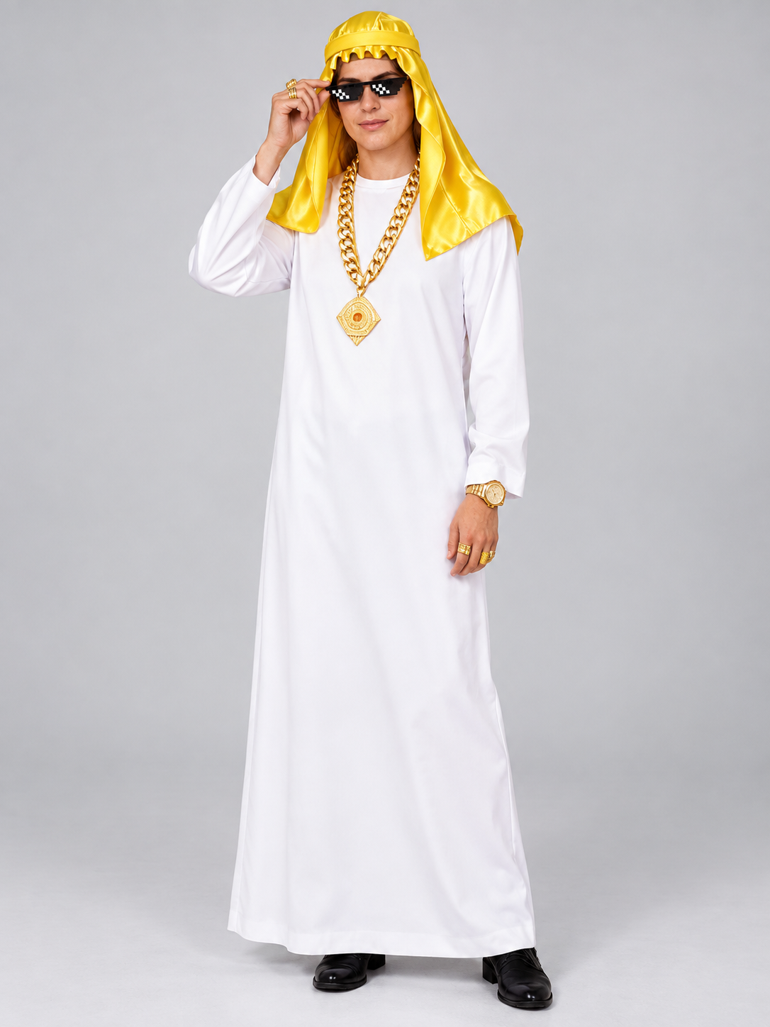 Themed Costume with Yellow Head Scarf and Accessories
