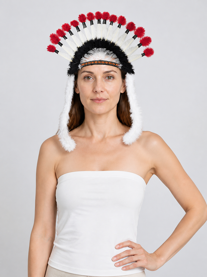 Indian-style carnival headdress with feathers Costumes detail