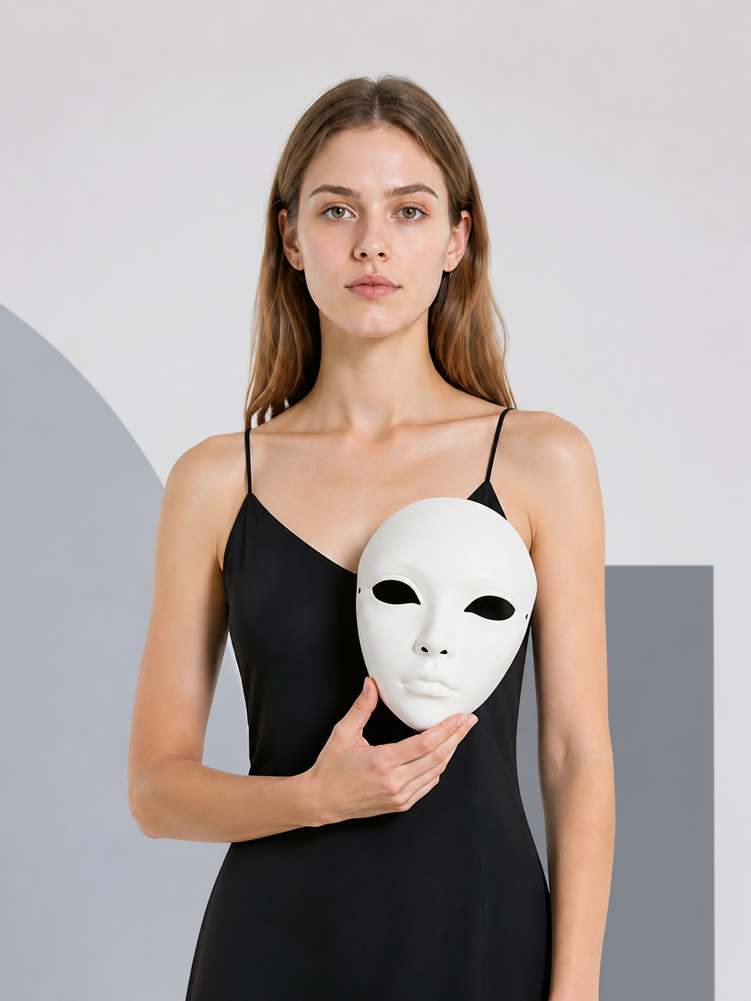 White Full-Face Halloween Mask for Cosplay