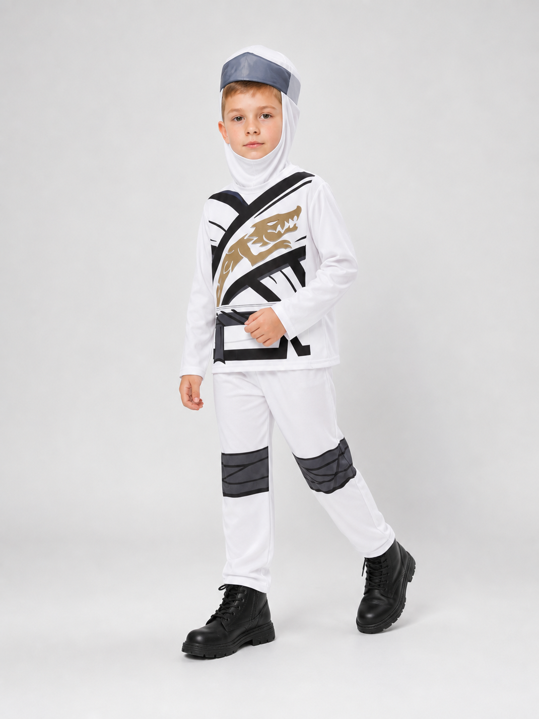 Ninja Costume for Performances with Mask and Gloves