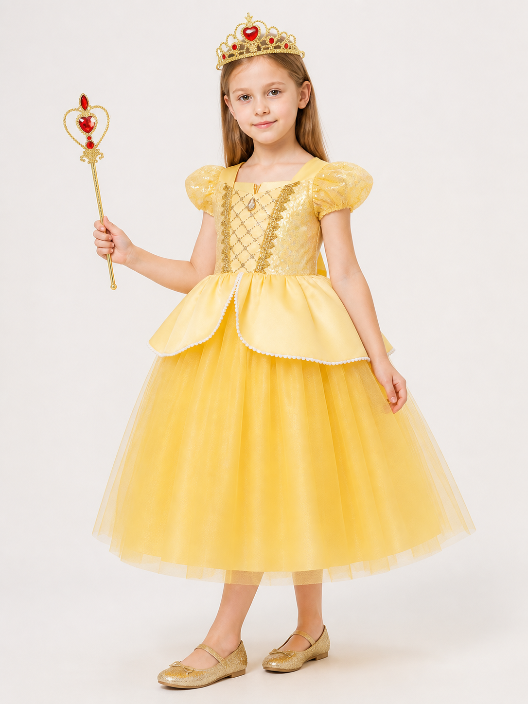 Princess Costume with Crown and Magic Wand Costume Headwear detail