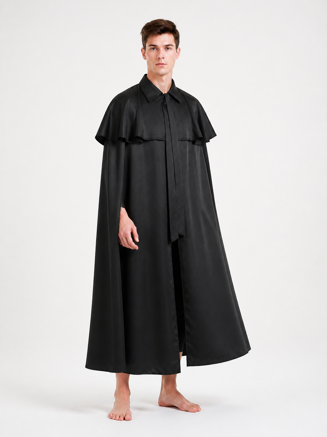 Black Carnival Cape for Halloween and Cosplay Costume Capes detail
