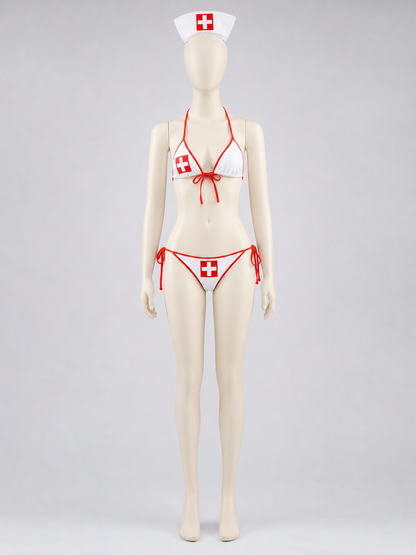 Two-Piece Bikini Swimsuit for Cosplay with a Cross