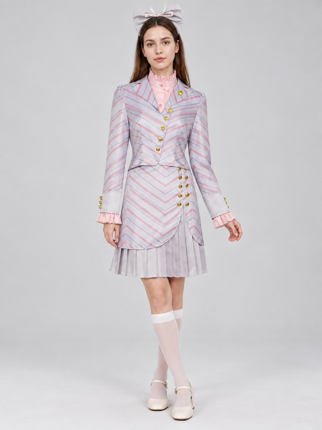 Cosplay costume with jacket, skirt, and headwear Costumes detail