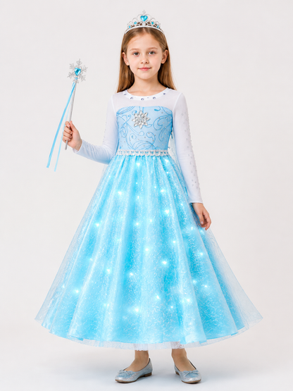 Blue Snow Princess Carnival Costume for Halloween Costumes detail