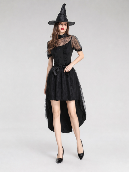 Witch-style carnival costume with accessories