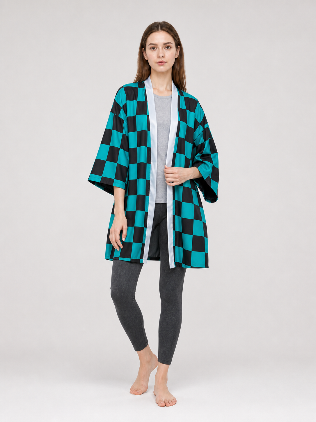 Tanjiro Checkered Cloak for Cosplay, Size M