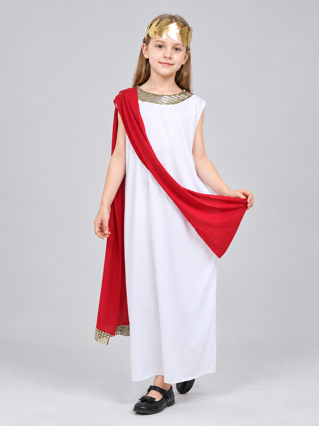 Ancient-Style Tunic Costume with Draping and Headband