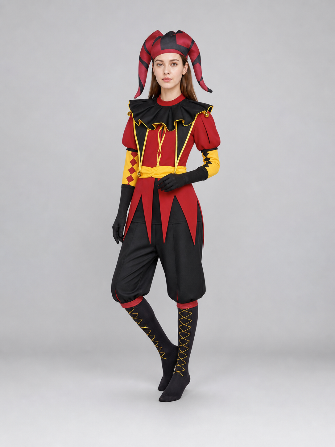 Jester Costume with Mask and Hat