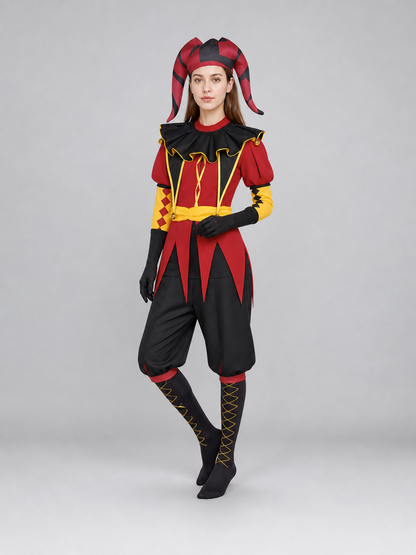 Jester Costume with Mask and Hat