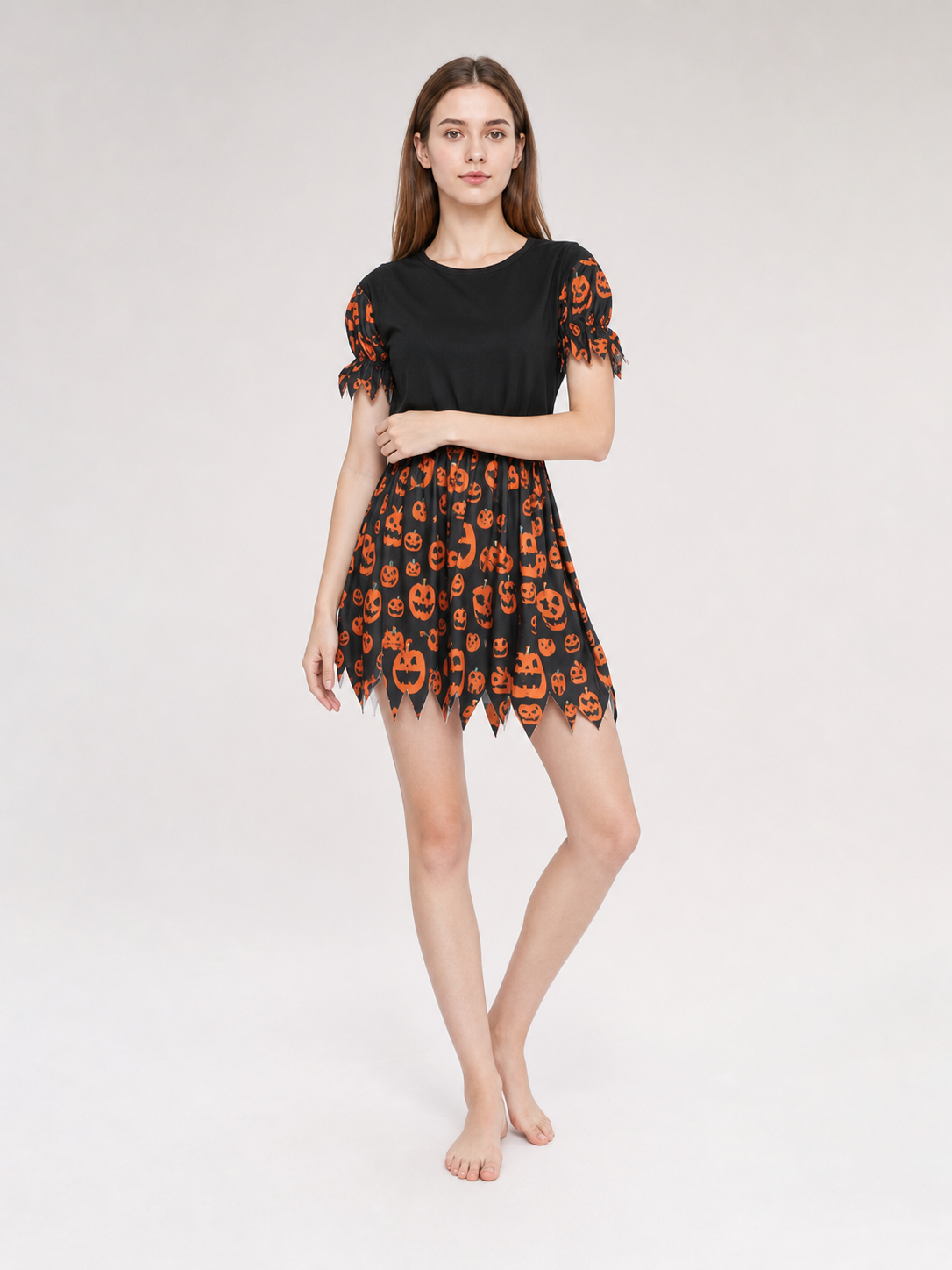 Halloween Costume with Dress and Pointed Hat