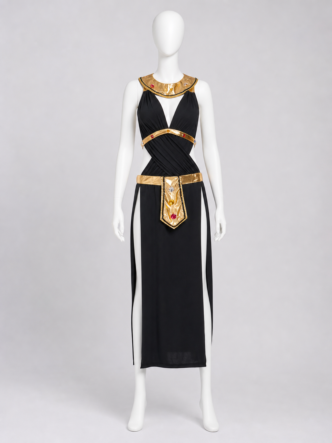 Black Cleopatra Costume with Gold Decoration
