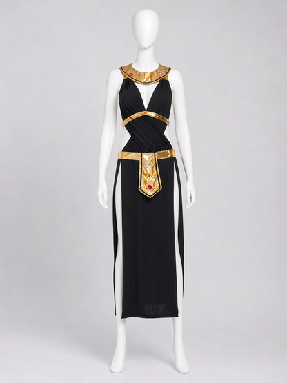 Black Cleopatra Costume with Gold Decoration