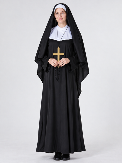 Nun Costume with Cape and White Insert