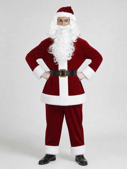Santa Claus Wig and Beard with White Curls