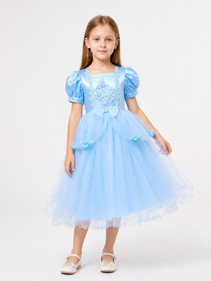 Light blue dress with a full skirt and puff sleeves Costume Dresses detail