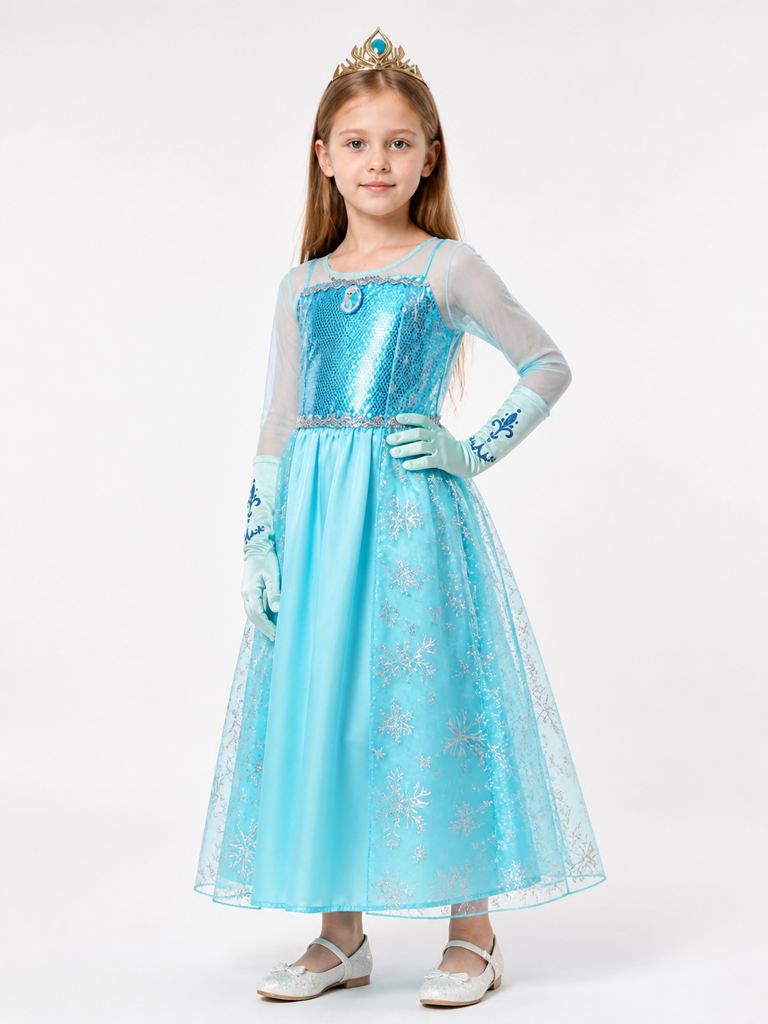 Princess Costume with Snowflakes for Halloween Costumes detail