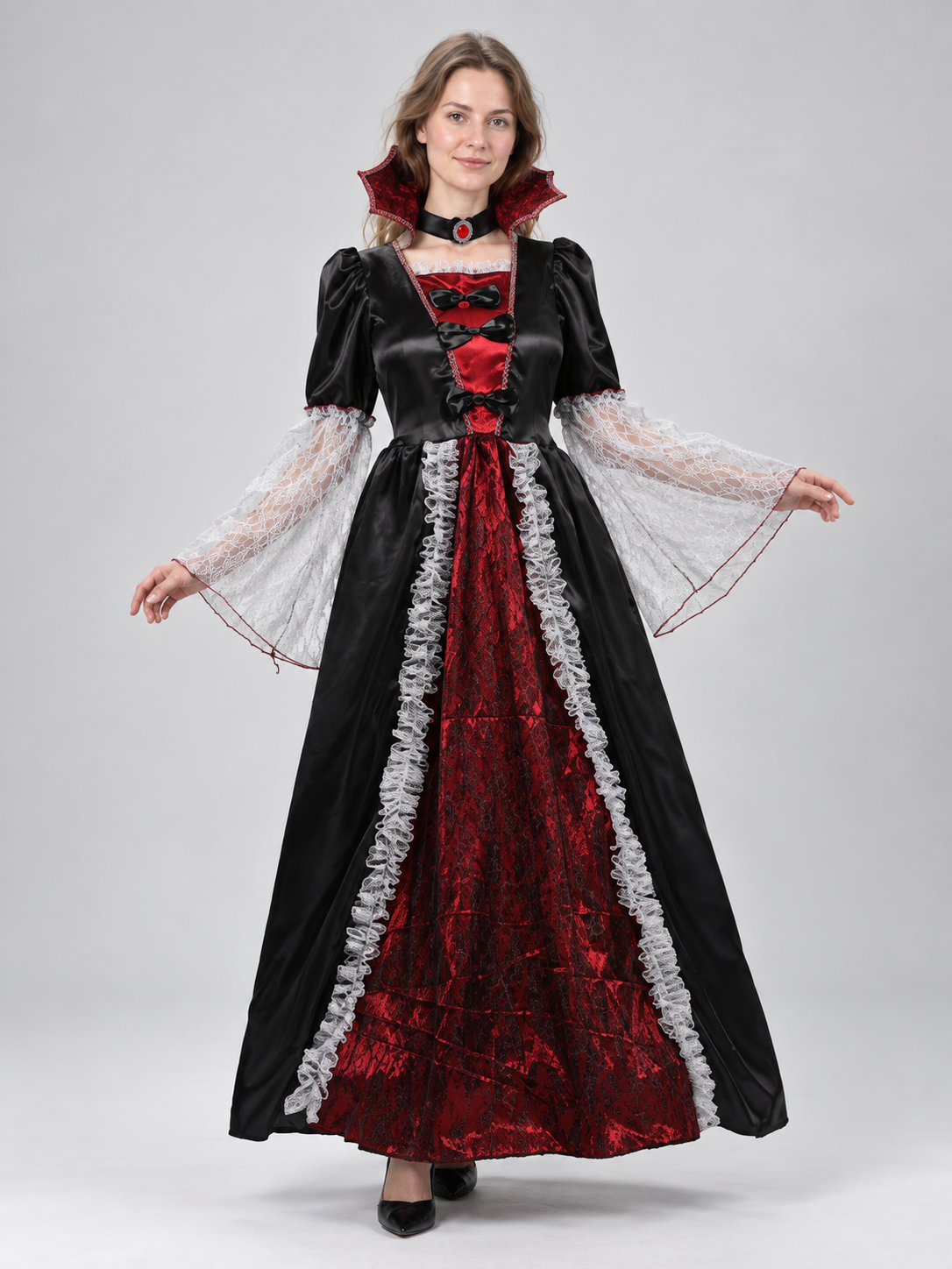 Halloween Carnival Costume with Dress and Collar