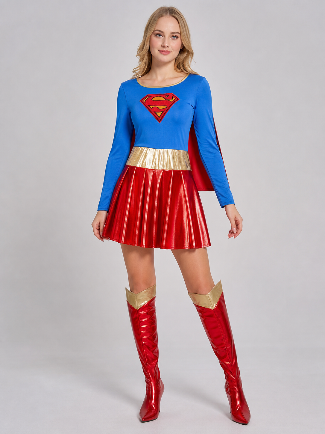 Superman Costume with Dress and Red Boots