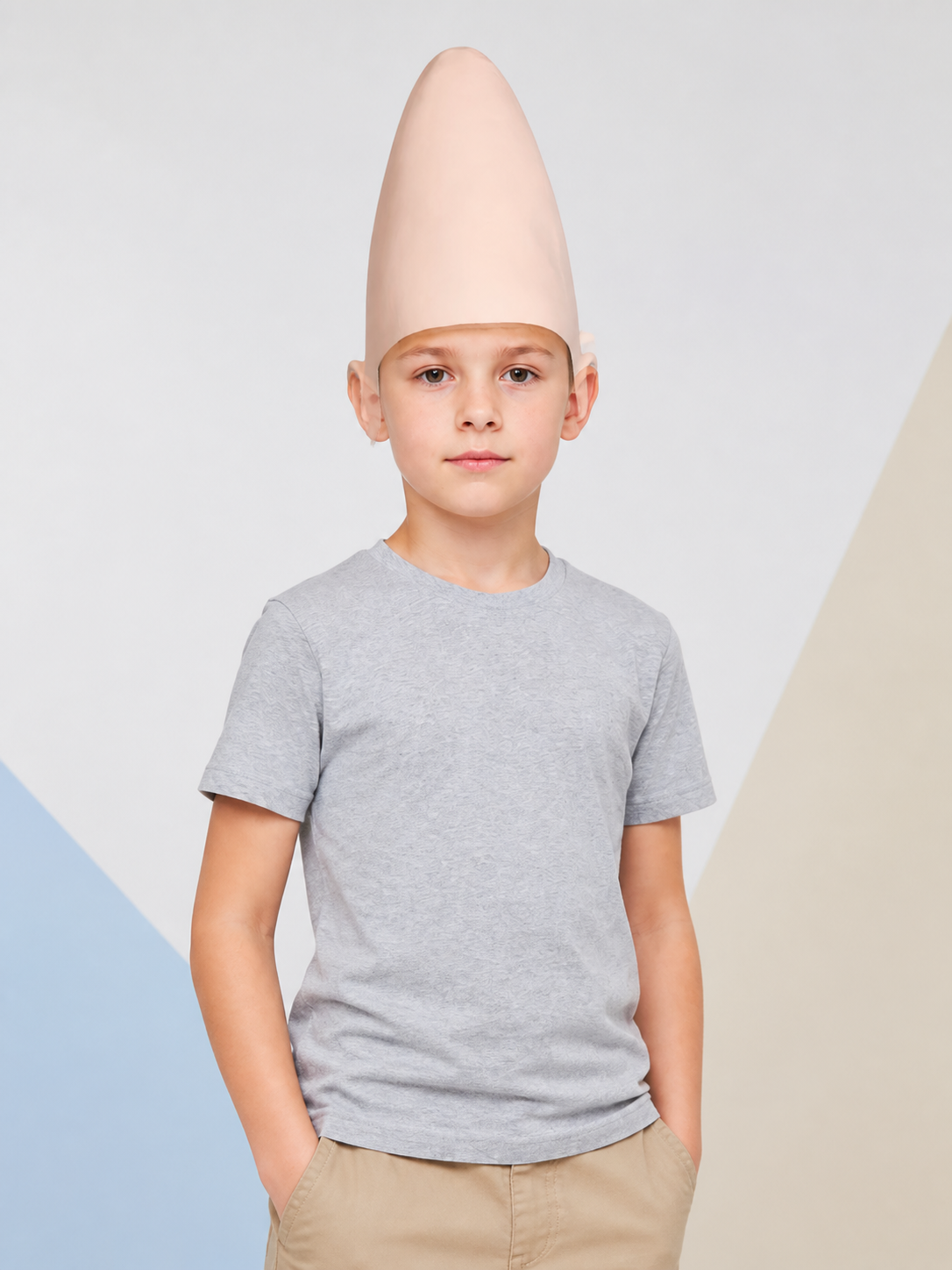 Cone-Shaped Skin-Tone Carnival Mask for Halloween and Cosplay Costume Masks detail