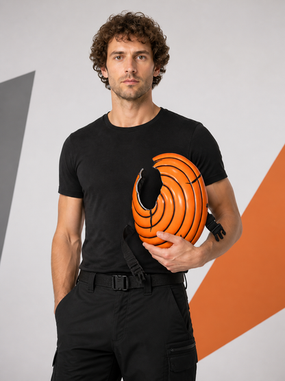 Orange Cosplay Mask with Spiral Pattern Costume Masks detail
