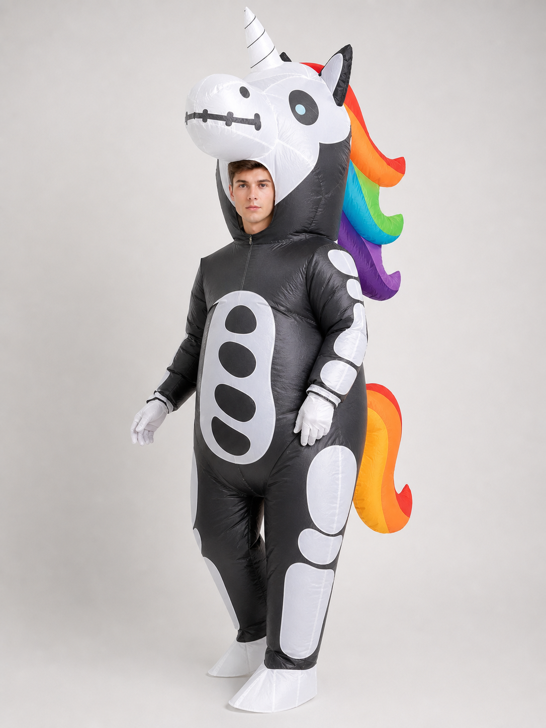 Inflatable Skeleton Unicorn Halloween Costume