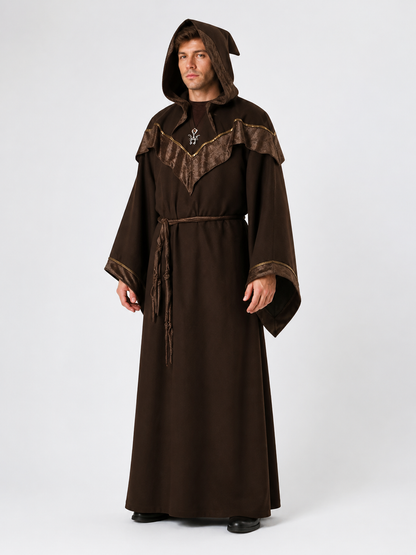 Brown Hooded Wizard Costume Costumes detail