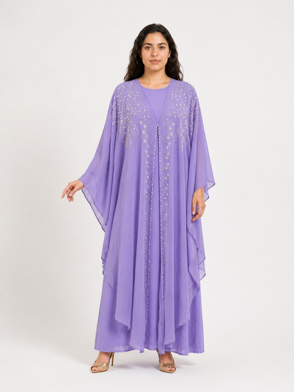 Dress-Cape Set with Hood TL621, Loose Fit Costume Dresses detail