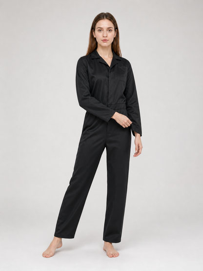 Miles Black Long-Sleeve Jumpsuit
