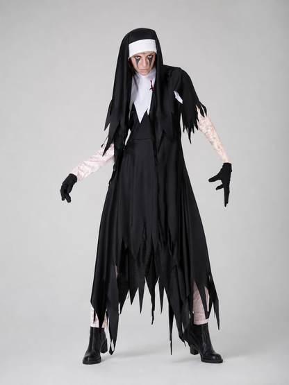 Halloween monk costume, ripped cassock