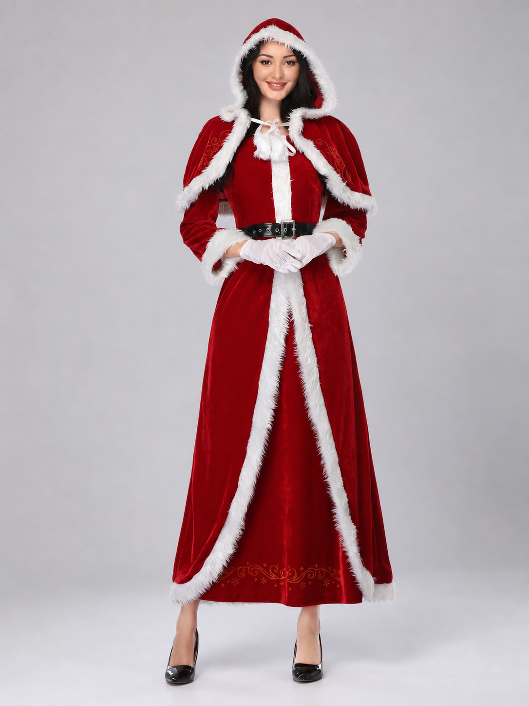 Christmas hooded costume with belt